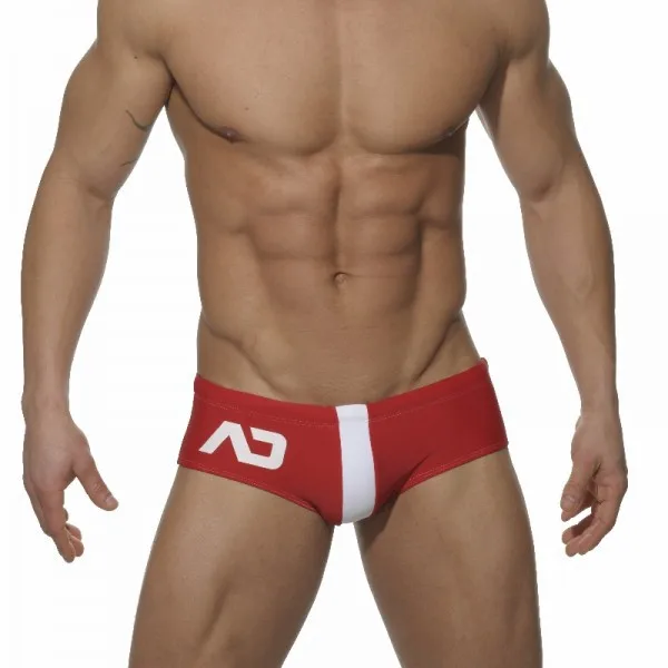 Плавки с низкой талией для мужчин, сексуальные короткие спортивные мужские шорты в стиле пэчворк, мужские шорты для плавания, дышащие плавки, модная мужская одежда для плавания - Цвет: red