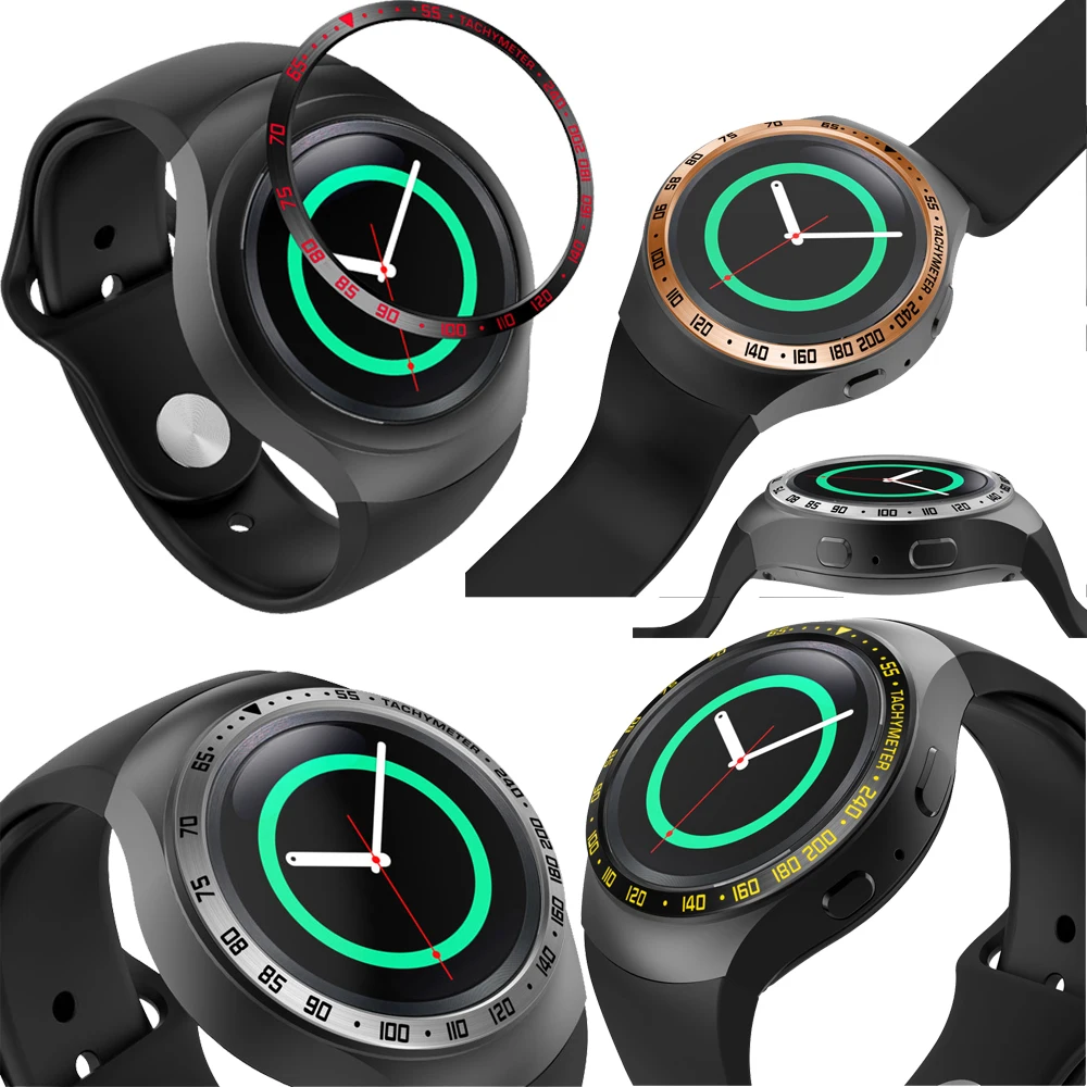 

For Samsung Gear S2 SM-R720 new style Watchband Dial Bezel Ring Styling Case Adhesive Cover Anti Scratch Protection sports Bezel