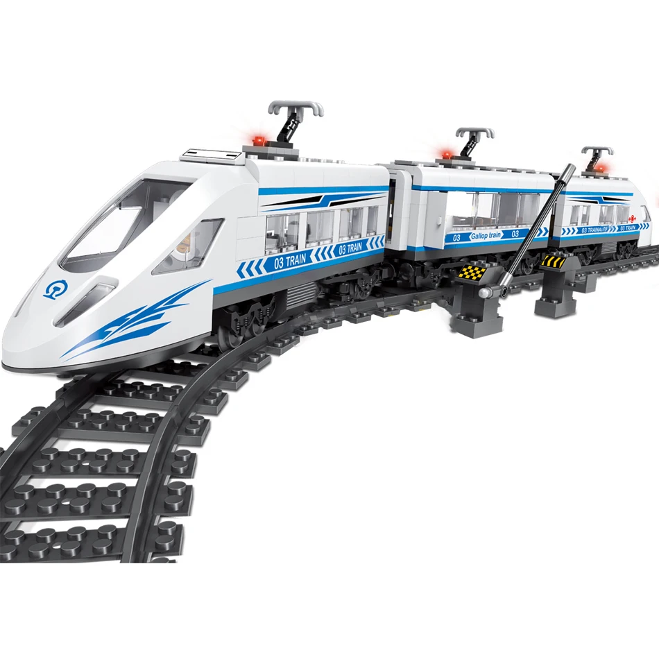 Technic City серия железнодорожные поезда строительные блоки высокоскоростные пассажирские 583 шт совместимые городские железнодорожные кирпичи Дети DIY игрушки подарки