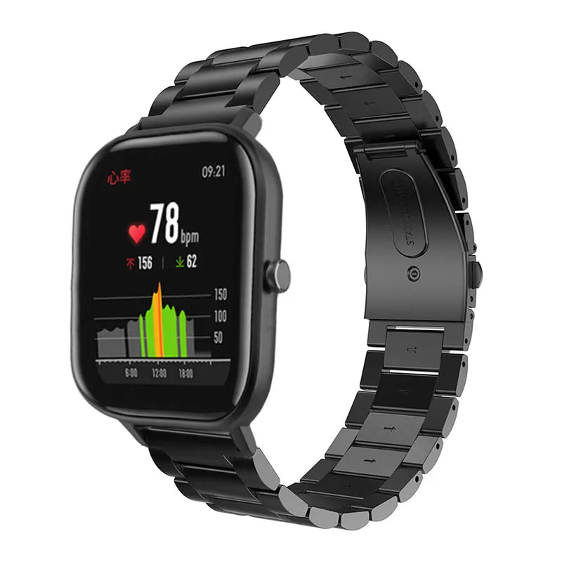 20 мм для Xiaomi Huami Amazfit GTS Bip BIT PACE Lite Молодежный ремешок из нержавеющей стали Замена для samsung Galaxy 42 мм браслет