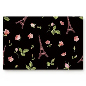 

Spring Pink Flowers Green Leaves Eiffel Tower Living Room Doormat Home Environmental Protection Bathroom Door Non-slip Floor Mat