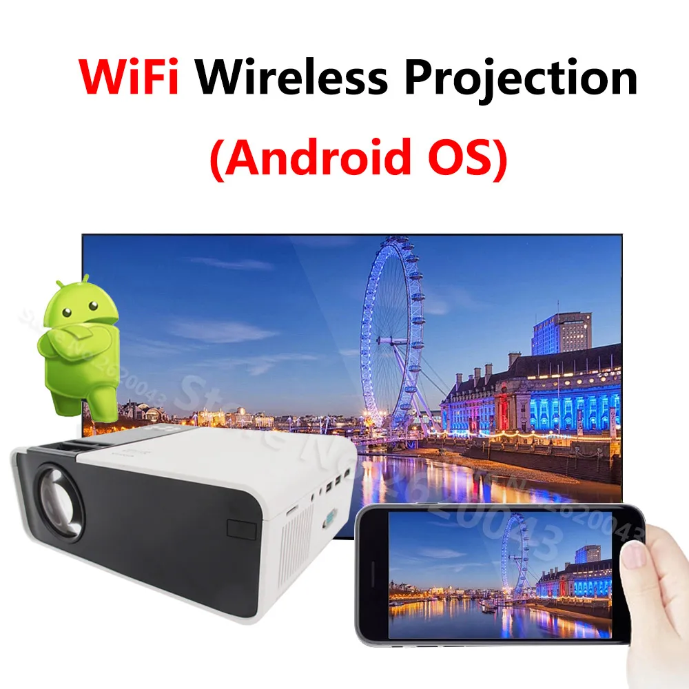 720P HD Mini Portable LED Projector 1280*720 Native Resolution WiFi Android Video Projector Dolby Beamer TD90 for Home Theater projector mobile Projectors