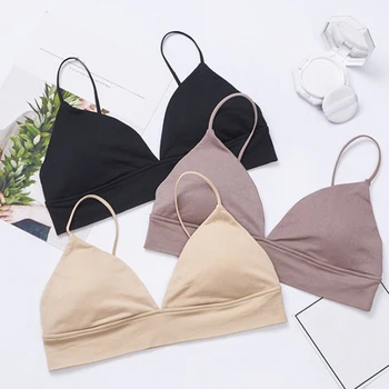 

Soft Bralette Deep V Seamless Bras for Women Wireless Push Up Bra Comfortable Underwear Ladies Sexy Lingerie Solid Color