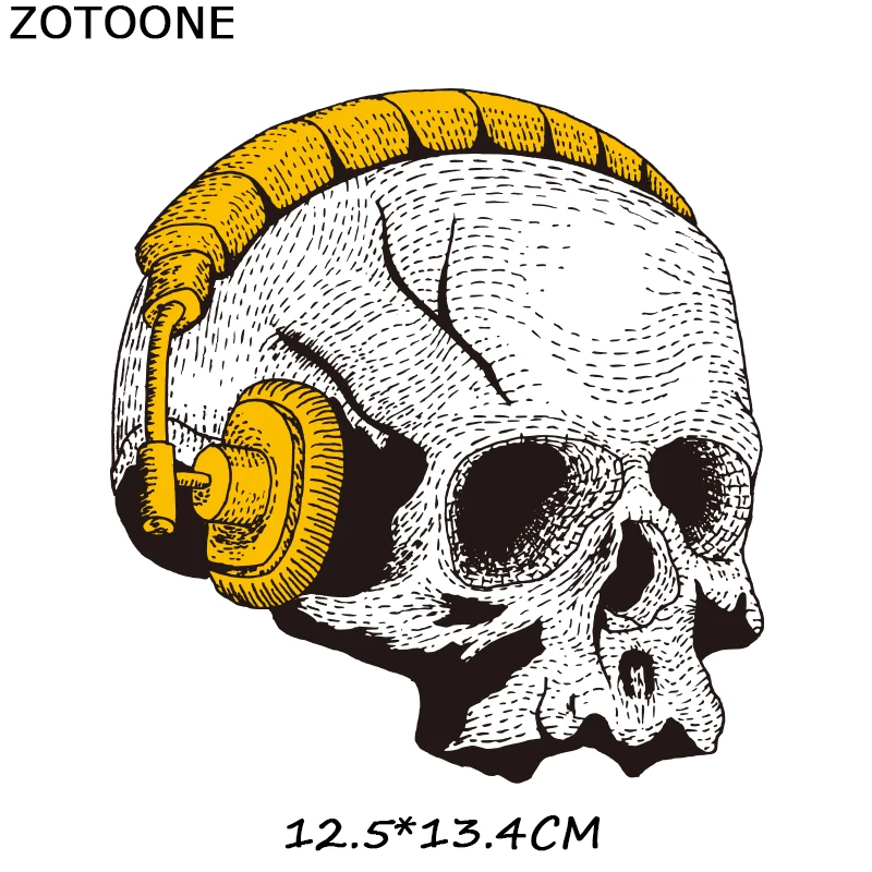 ZT1479 Наклейки для одежды с изображением черепа, железные нашивки, сделай сам, термопереводная нашивка для одежды, футболки, Аппликации, украшения - Цвет: ZT1479