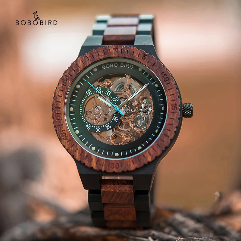BOBO BIRD Automatic Mechanical Watch Men Relogio Masculino Big Men's Gift  Wood Watches Luxury Timepieces erkek kol saati - AliExpress Watches