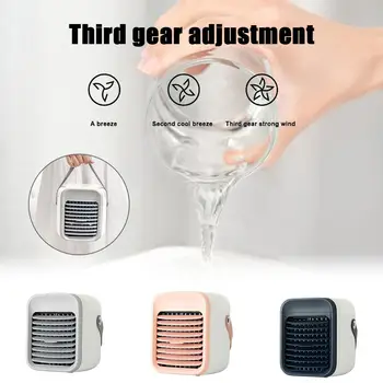 

Desk Fan Portable USB Misting Fan with RGB Night Light 3-Speed 300ml Water Tank Humidifier Mister Fan