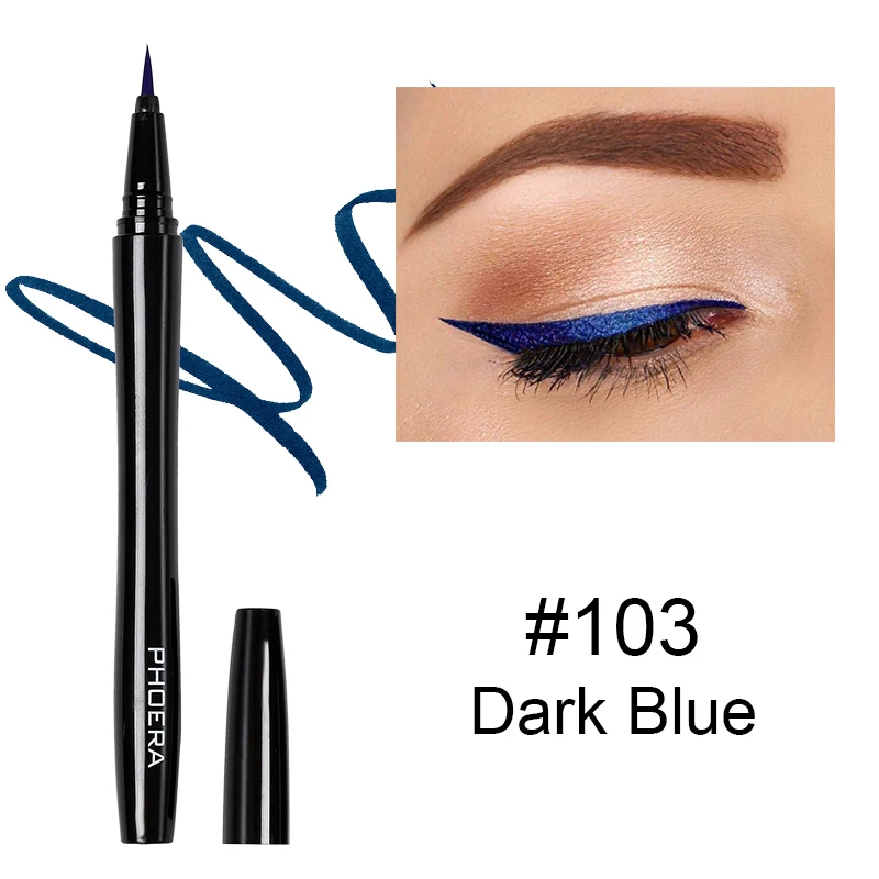 PHOERA Black liquid eyeliner automatic rotating eye liner waterproof not blooming eyeliner eye makeup glitter eyeliner TSLM1