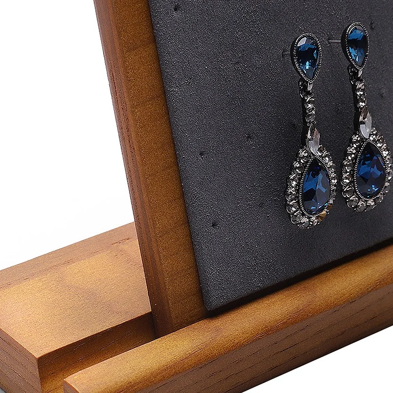 Серьги-гвоздики из цельного дерева, витрина для витрины, витрина для ювелирных изделий, стойка для хранения сережек, Вертикальная Витрина