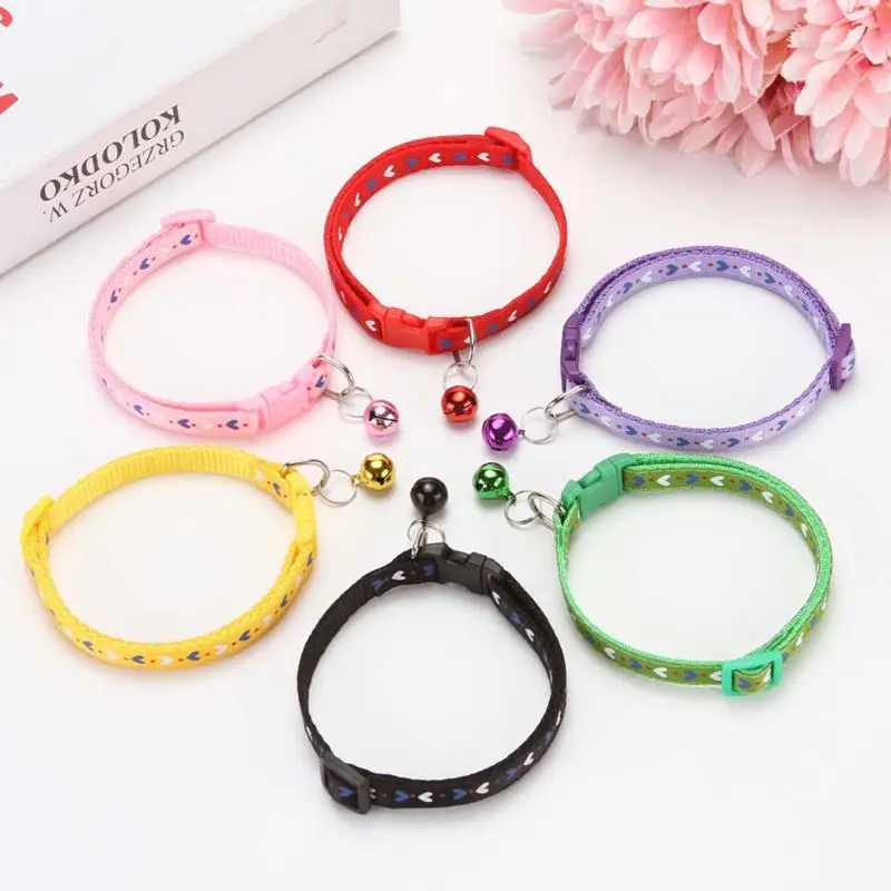 

12 Pcs Adjustable Pet Collars More Safety Quick Release Safety Buckle with Bell Cat Dog Safety Protection Neck Decoration