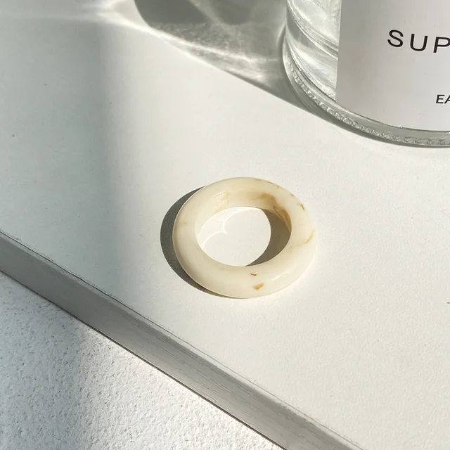 New Colorful Transparent Resin Acrylic Crystal Rhinestone Simple Geometric Square Round Rings Set for Women Fashion Jewelry JZ15