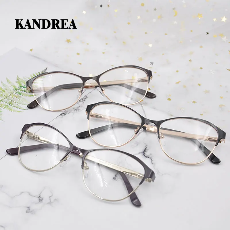 

KANDREA 2019 Fashion New Women Glasses Frame Cat Eye Eyeglasses for Woman Clear Lens Big Eyewear Optical Prescription Glasses