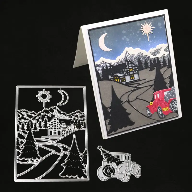 1 Set Car Carbon Steel Cutting Die Stencil Embossing DIY Paper Scrapbooking Art