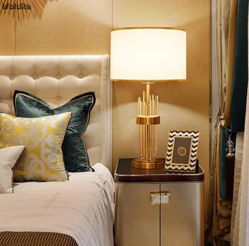 

Crystal table lamp bedroom bedside table lamp model room soft decoration Nordic living room warm table light CD50 W07