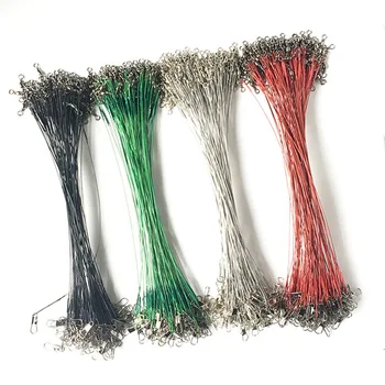 

20pcs/lot Stainless Steel Fishing Lure Trace Wire Leader line Swivel ring Interlock Swivel Tackle Spinner with 15CM, 20, 25,30CM