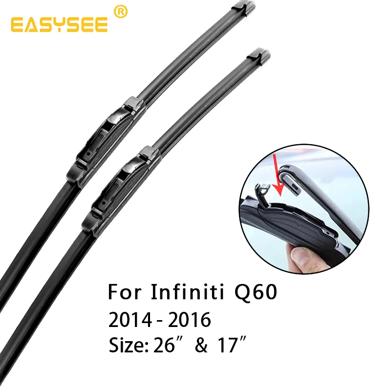 Ветровое стекло стеклоочистителей для Infiniti Q60 Fit крюк руки 2" и 17"