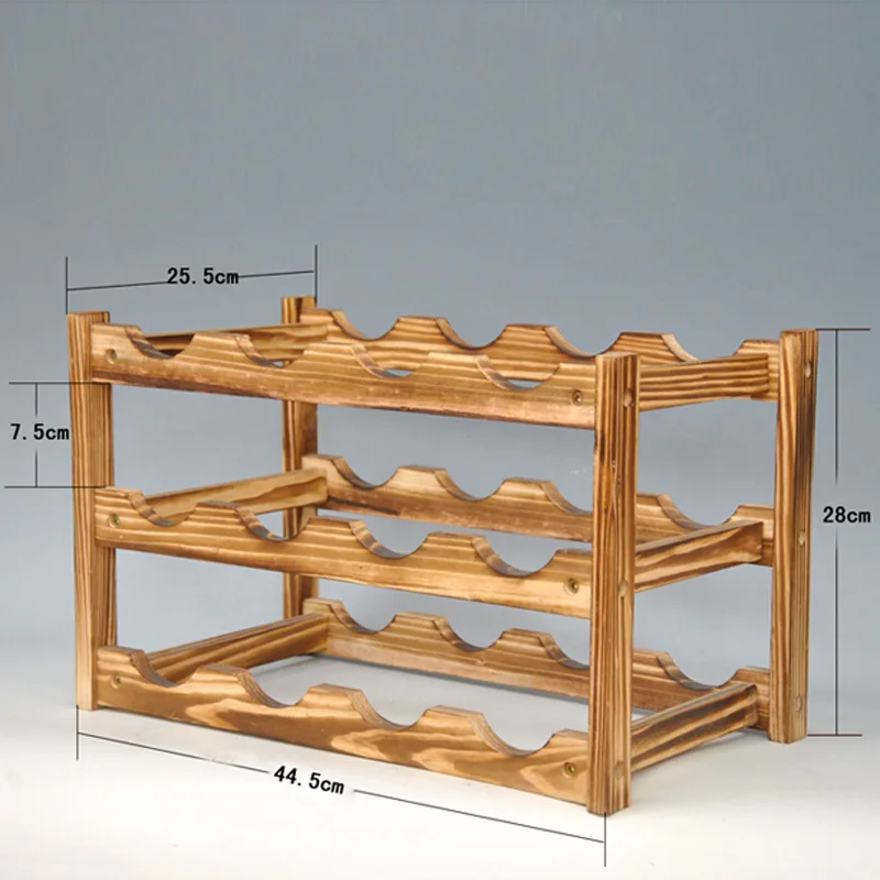 Деревянная для красного вина стойка держатель бутылки Экологичный Безвкусный держатель для красного вина полка Упоры для отжиманий от пола Дисплей Полка для домашнего хранения украшения - Цвет: 4