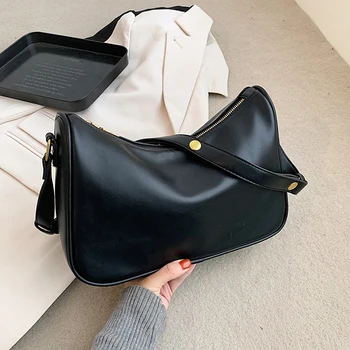 

Luxury Soft PU Leather Shoulder Bags for Women 2020 Branded Black Crossbody bags Trending Hand Bag