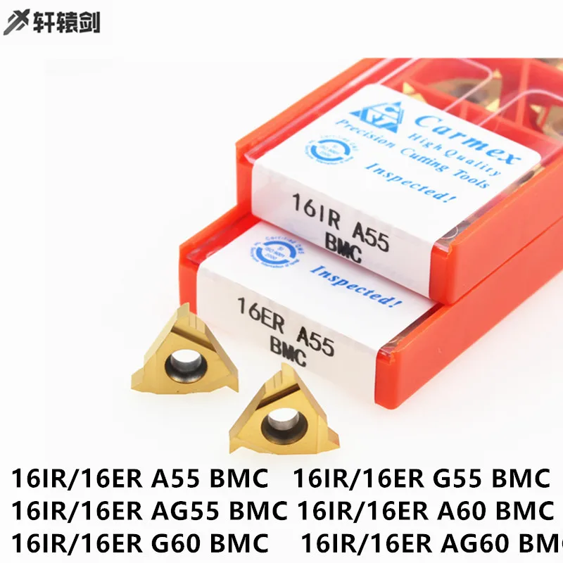 

10pcs 16ER AG60 AG55 A60 G55 BMC Carmex Carbide Inserts Lathe Turning Tools Thread Cutting Steel