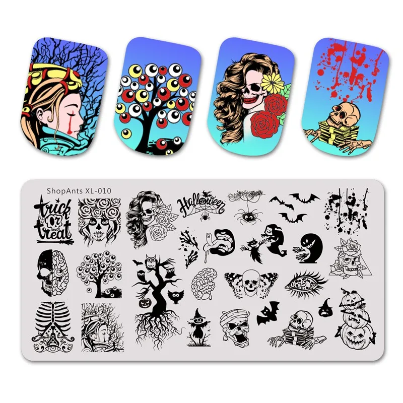 

Halloween Stamping Plates Stainless Steel Halloween Pattern Nail Art Mold Tool Accessories Stamping Plate Print