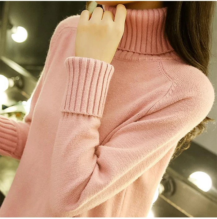 Женский толстый теплый свитер TIGENA, вязаный водолазка, пуловер с длинным рукавом для женщин на зиму