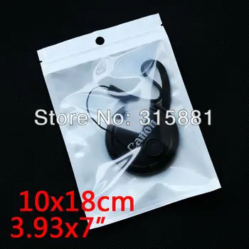 

clear + white pearl gift Jewelry packagging shopping bag Zip lock PVC poly PP OPP plastic packing bag 10x18cm 100pcs/lot