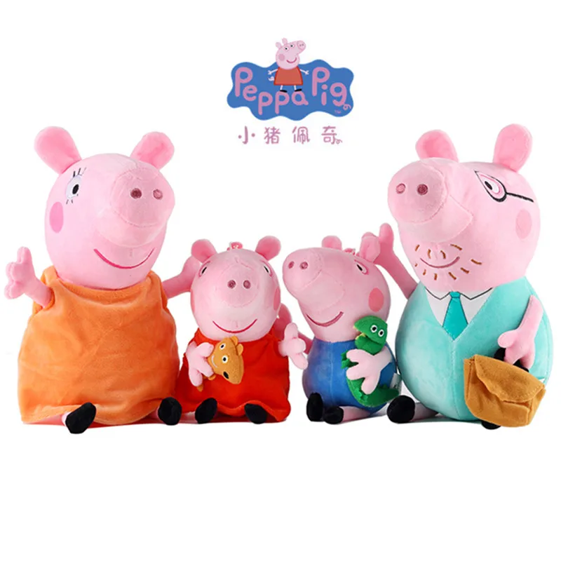 Peppa Pig подлинный 19 см30 см Розовая Свинья плюшевая игрушка высокое качество мягкий