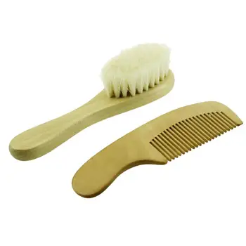 

2PCS Detangling Comb Bath Cleaning Brush Wooden Comb Brush Kit Scalp Massage Toys for Children Students Baby