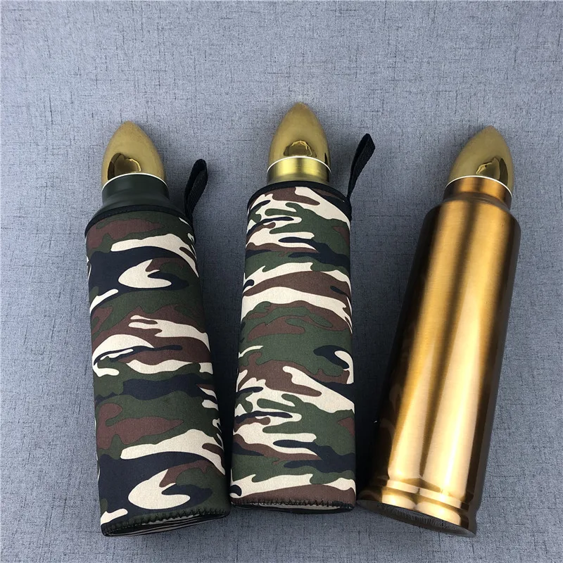 

304 Stainless Steel Spacious pao dan bei 1000ml Military Insulation Pot Cloth Cover Portable Large Capacity Vacuum Bottle Custom