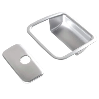 

ABS Car Interior Copilot Position Storage Box Handle Bowl Decoration Stickers Fit for Jeep Wrangler JL 2018 Up (Silver Matt)
