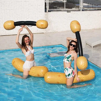 

Summer Outdoor Beach Pool Inflatable Double Beat Swim Log swimming ring Stick Set Water entertainment game g4