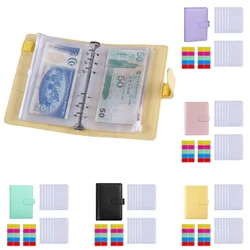 Macaron Color A6 Binder PU Clip-on Leather Notebook Loose Leaf Notebook Cover Notebooks Journal Kawaii Stationery