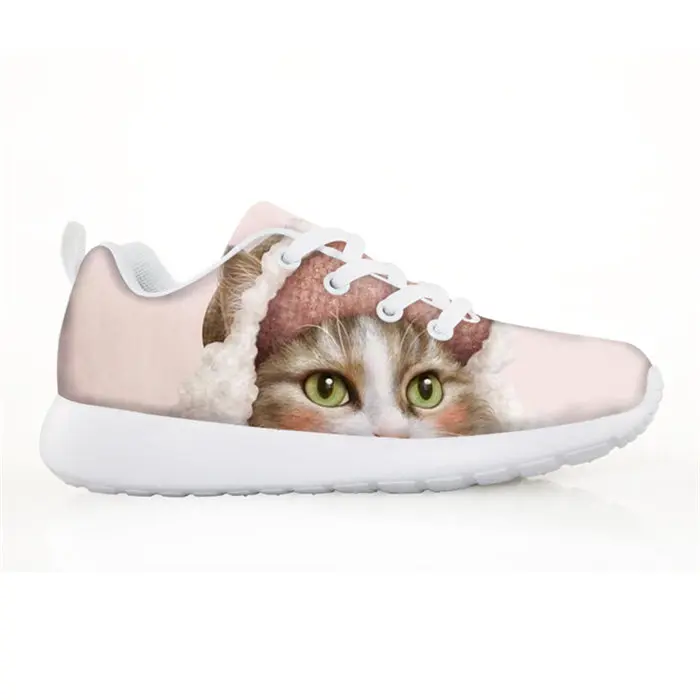 children shoes Модная обувь для девочек; кроссовки; повседневная обувь на плоской подошве с милым рисунком кота для мальчиков; дышащая обувь на шнуровке; Tenis Infantil - Цвет: children shoes