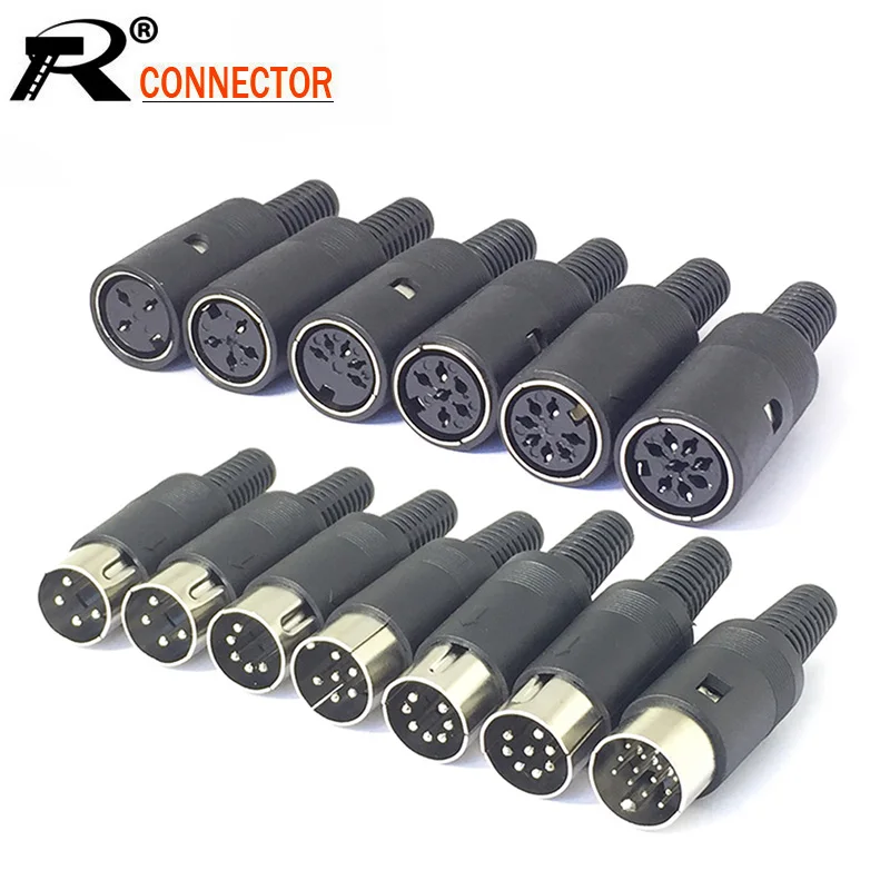 50PCS DIN Connector Male/Female Plug Jack Socket 6 PIN Chassis Cable Mount With Plastic Handle | Обустройство дома
