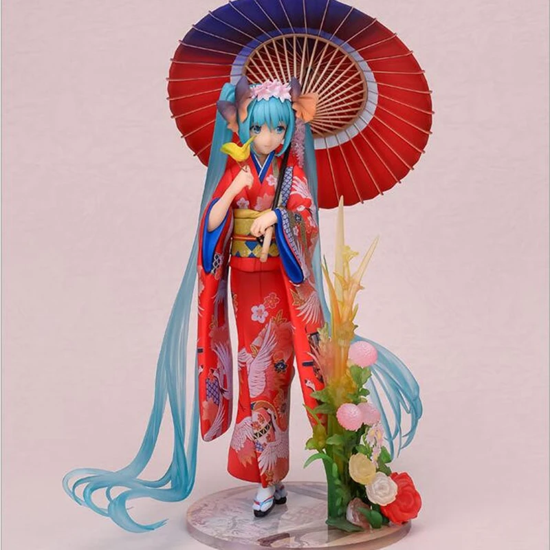 

2019 New Sexy Girl Anime Figure 23 Cm Hatsune Miku Kimono Cosplay Nendoroid Scale Pvc Action Figure Model Collectibles Toys Doll