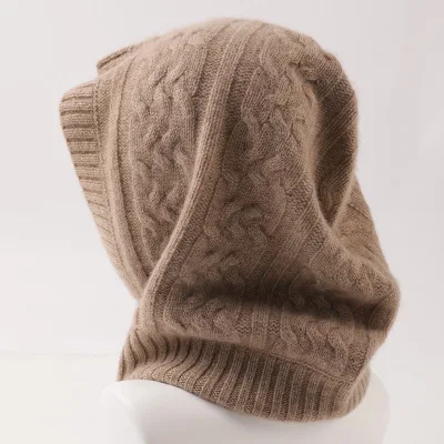 Вязанная теплая кашемировая шапка для взрослых мужчин и женщин зима Женские ушанки Теплые повседневные корейские модные скрученные для дам