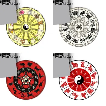 

MaiYaCa Chinese zodiac signs High Speed New round Mousepad gaming Mouse pad For PC Laptop Notebook 20x20cm gamer desk pad