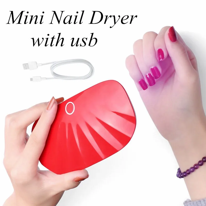 

Foldable Mini 6W Nail Art Tool Unisex Women Portable 30s Fast Drying UV LED Curing Lamp With Usb Line Nails Dryer