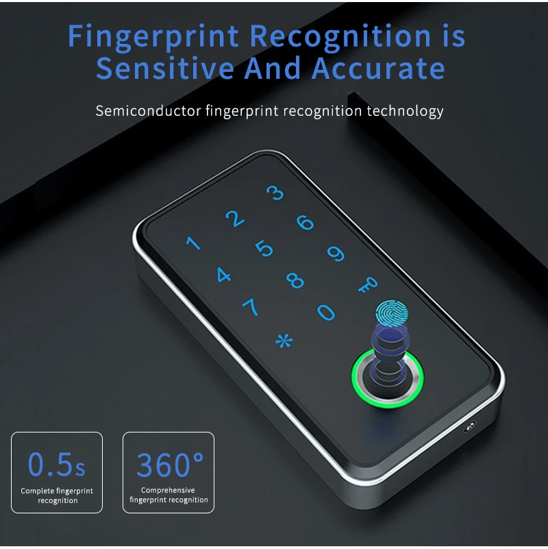 TTLOCK Bluetooth App Control Fingerprint Drawer Lock RFID 13.56Mhz For Spa Swimm