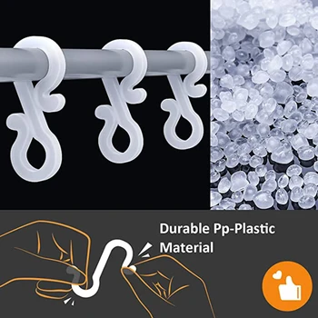 

100Pcs Christmas Mini Gutter Hang Hooks Plastic S Shaped Christmas Light Clips Hook for Outdoor Indoor Strings Lights UN