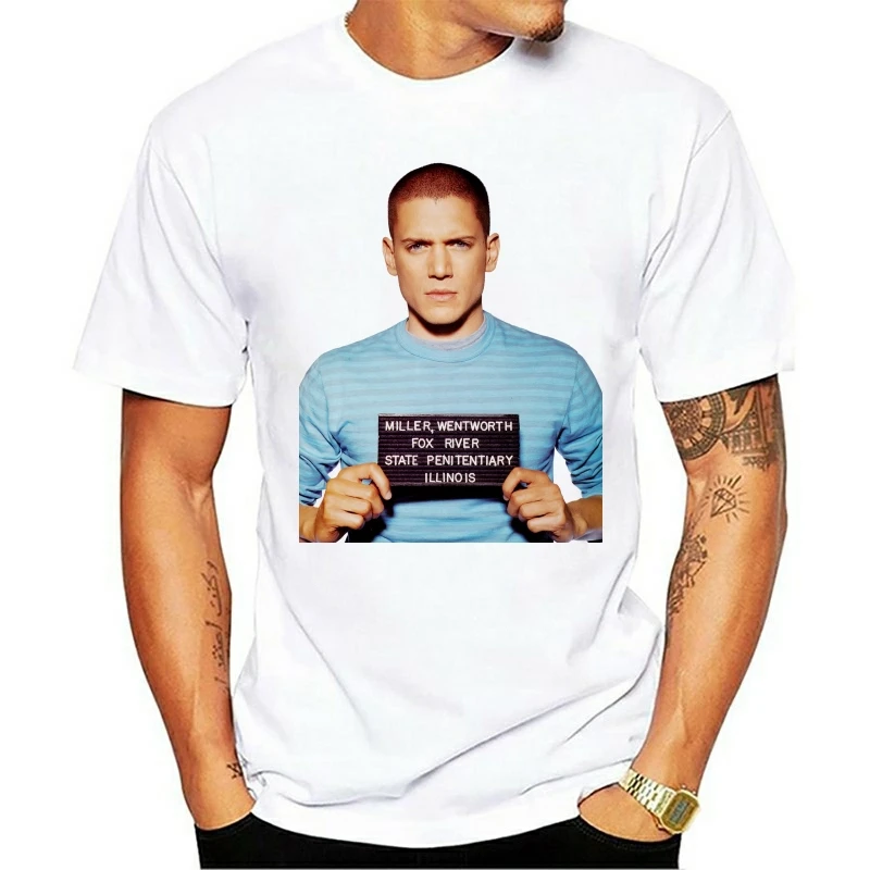 

Prison Break T Shirt Michael Scofield Mug Shot Tshirt Mens Womens Unisex Fashion 2018 100% Cotton Short Sleeve O-Neck Tops