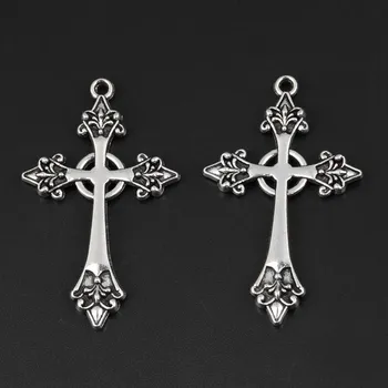 Silver Jesus Cross Charms 1