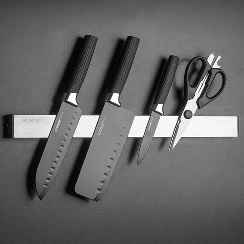 Fridge Applicable 50cm Stainless Steel Magnetic Knife Holder &ndash; Professional Double Sided Knife Strip-Rack Bar