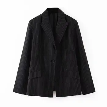 

women autumn striped suit 2019 fashion girls femme lapel button loose female office lady stylish high street suits outwears