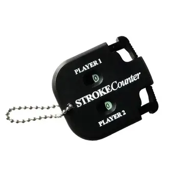 

2 Player Golf Stroke Putt Score Card Counter Mini Square Golf Scorer Training Indicator with Key Chain Black