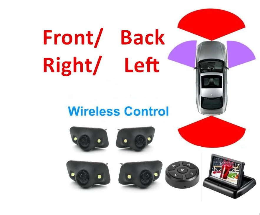 360カメラ車パノラマシステム4カメラ無死角ストリートサイドビュー右の駐車底スターター車両カメラwモニター Vehicle Camera Aliexpress