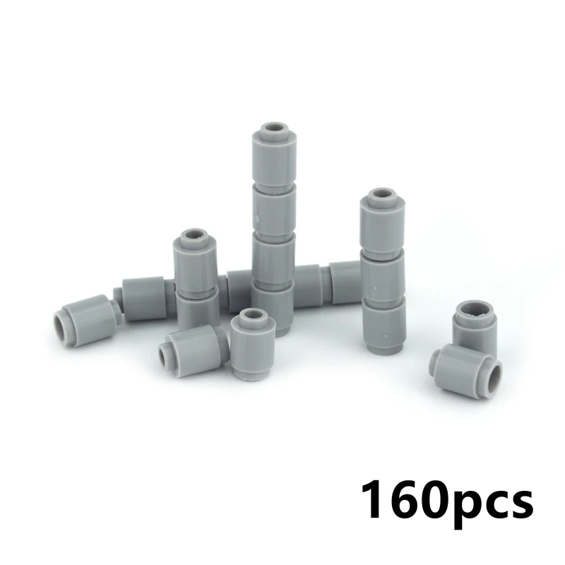 160pcs Building Blocks MOC Round Brick Cylinder Bricks 1x1 Children Toy Bricks Part 3062 City Friends Accessories construction blocks building blocks