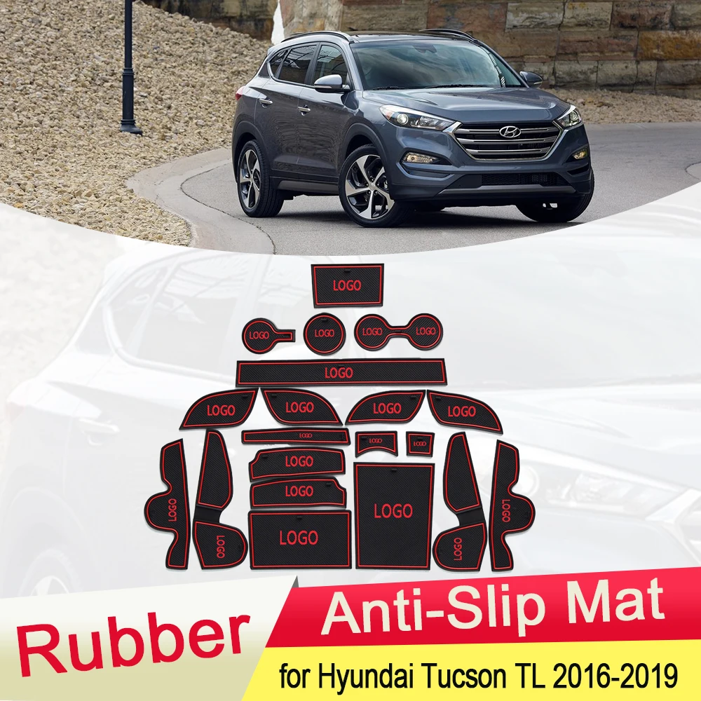 Резиновый противоскользящий коврик для Hyundai Tucson TL 2016 2017 2018 2019|Наклейки на