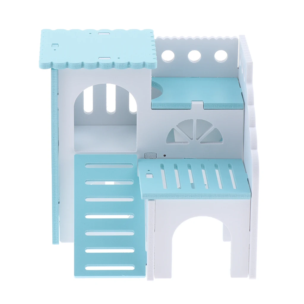 Wooden Hamster House Hideout Hut Exercise Natural Funny Nest Toy