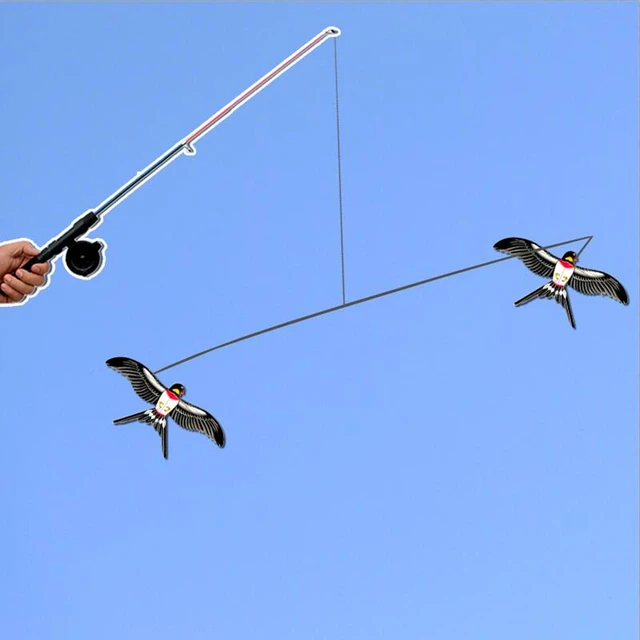 Family Trips Children Gift Toy Kite Flying Bird Fishing Rod Kite