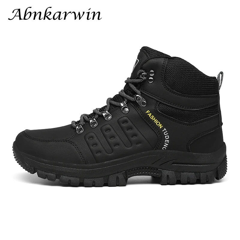 AutumnWinterMenAnkleOutdoorLeatherHikingTrekkingShoesMountain